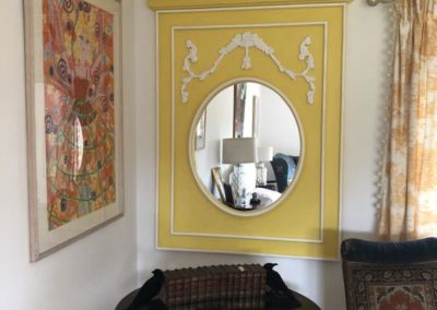 yellow chalk paint mirror interior design